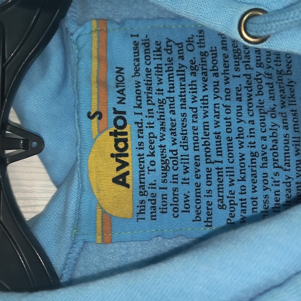 Aviator Nation Smiley 2 Relaxed Cropped Pullover Hoodie Size S - Picture 3 of 5